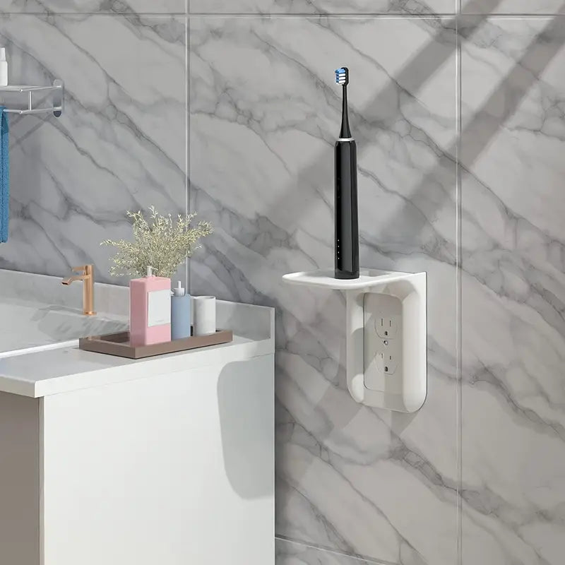 Outlet Shelf Wall Holder for Smart Home Speakers - White