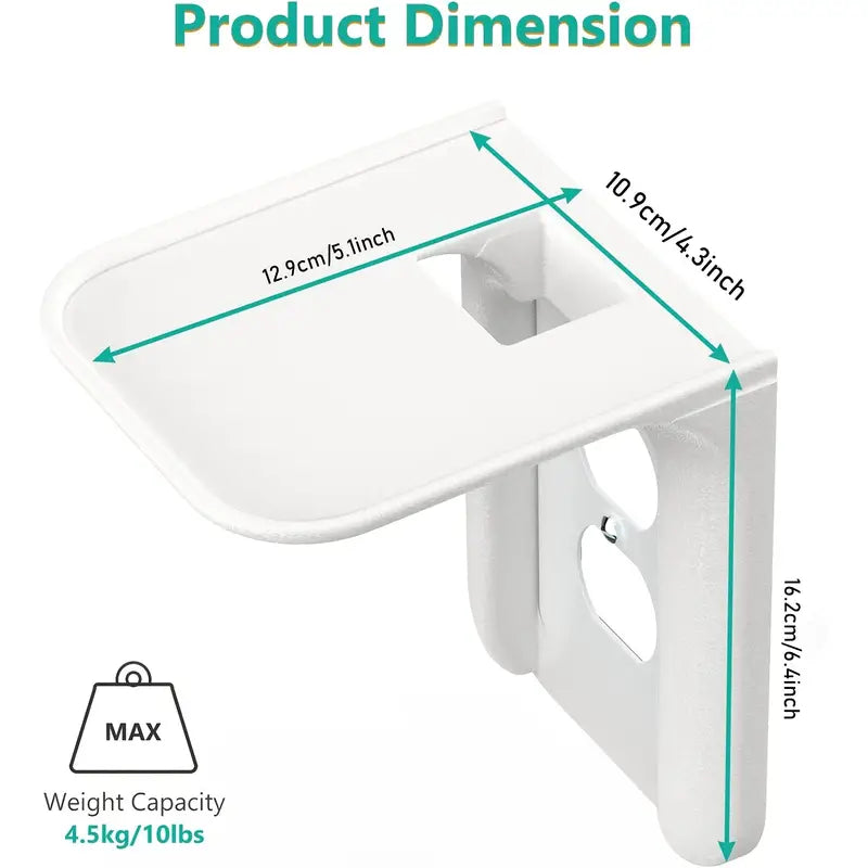 Outlet Shelf Wall Holder for Smart Home Speakers - White