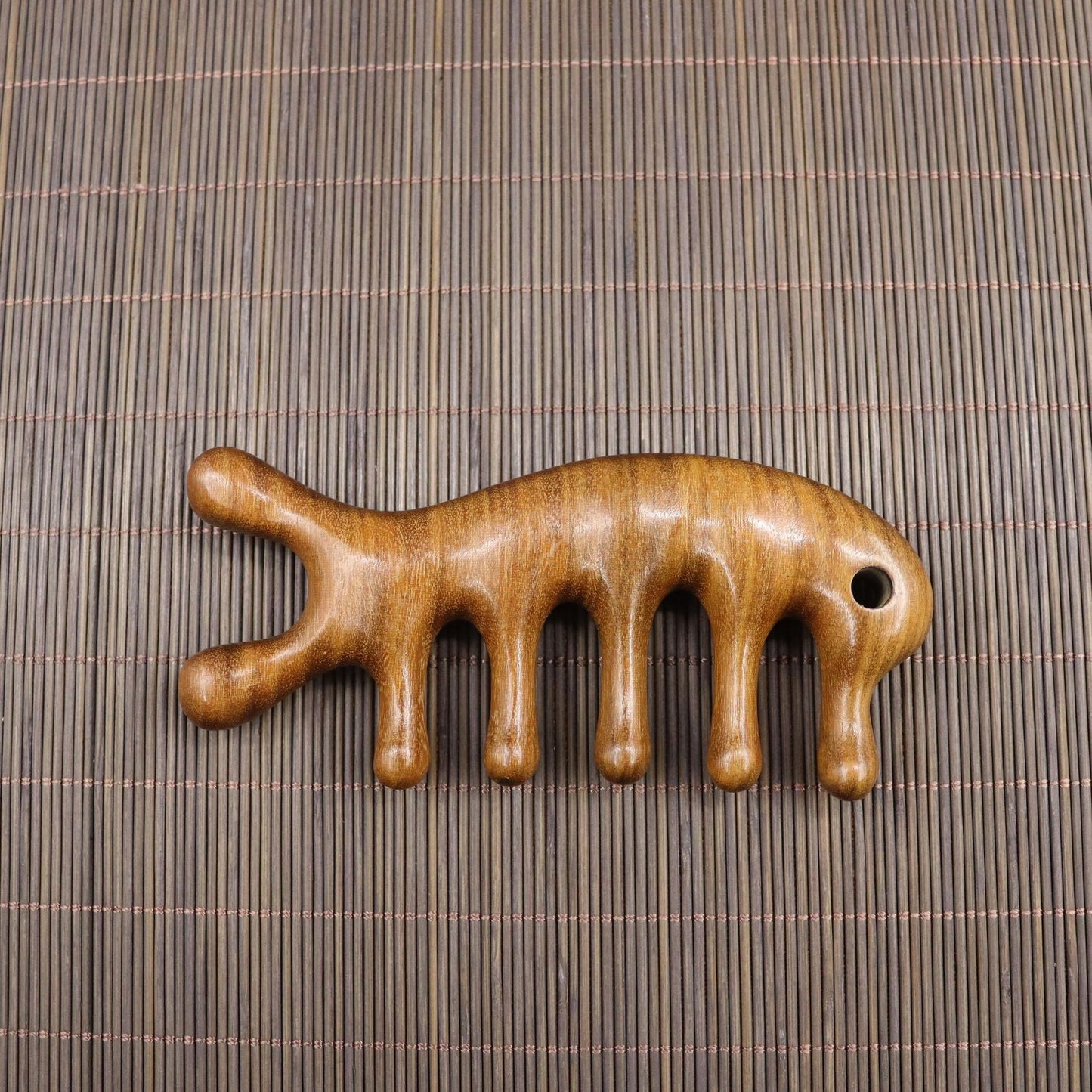 Golden Sandalwood Five-Tooth Comb